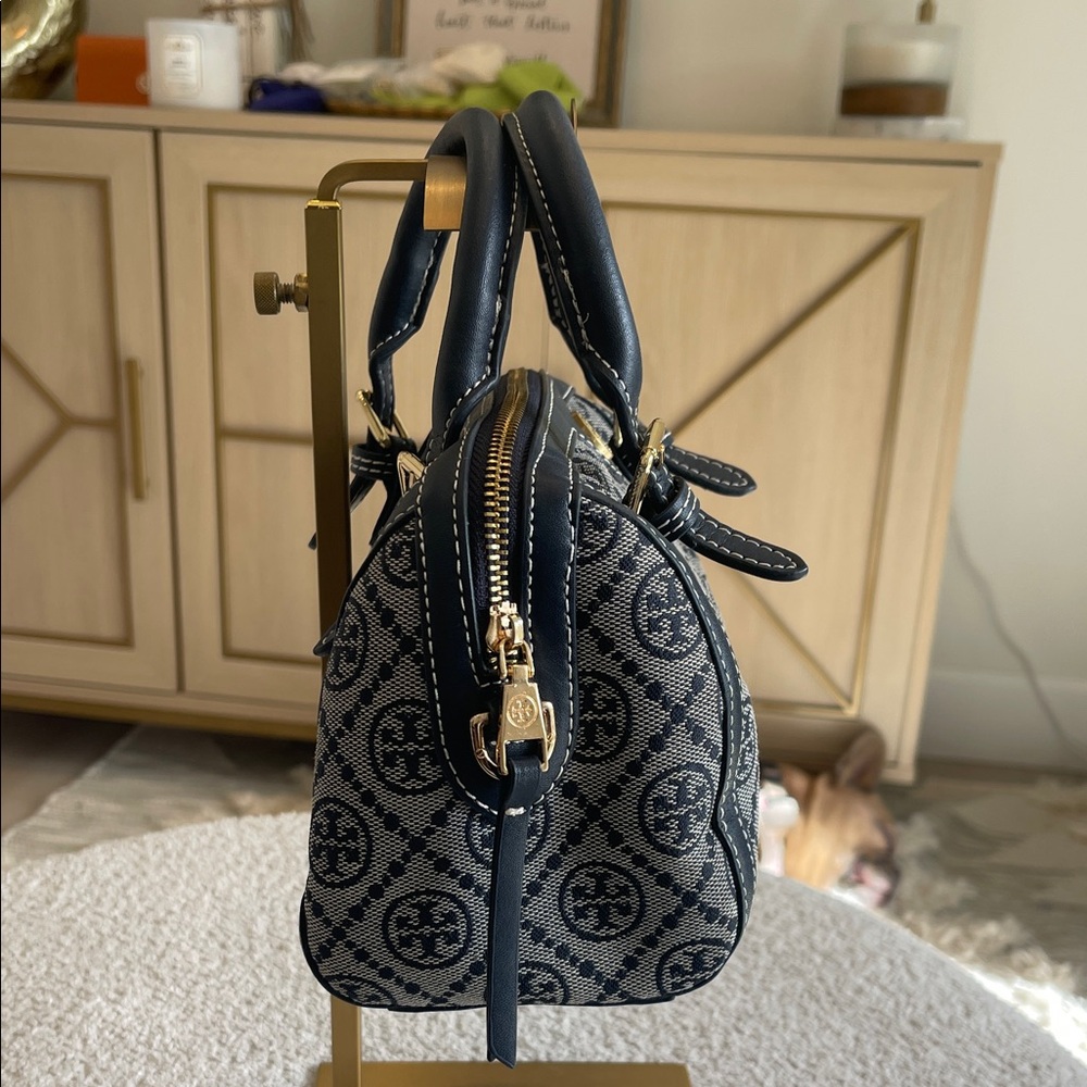 Tory Burch Dark Blue T-Monogram Satchel - Picture 2 of 7